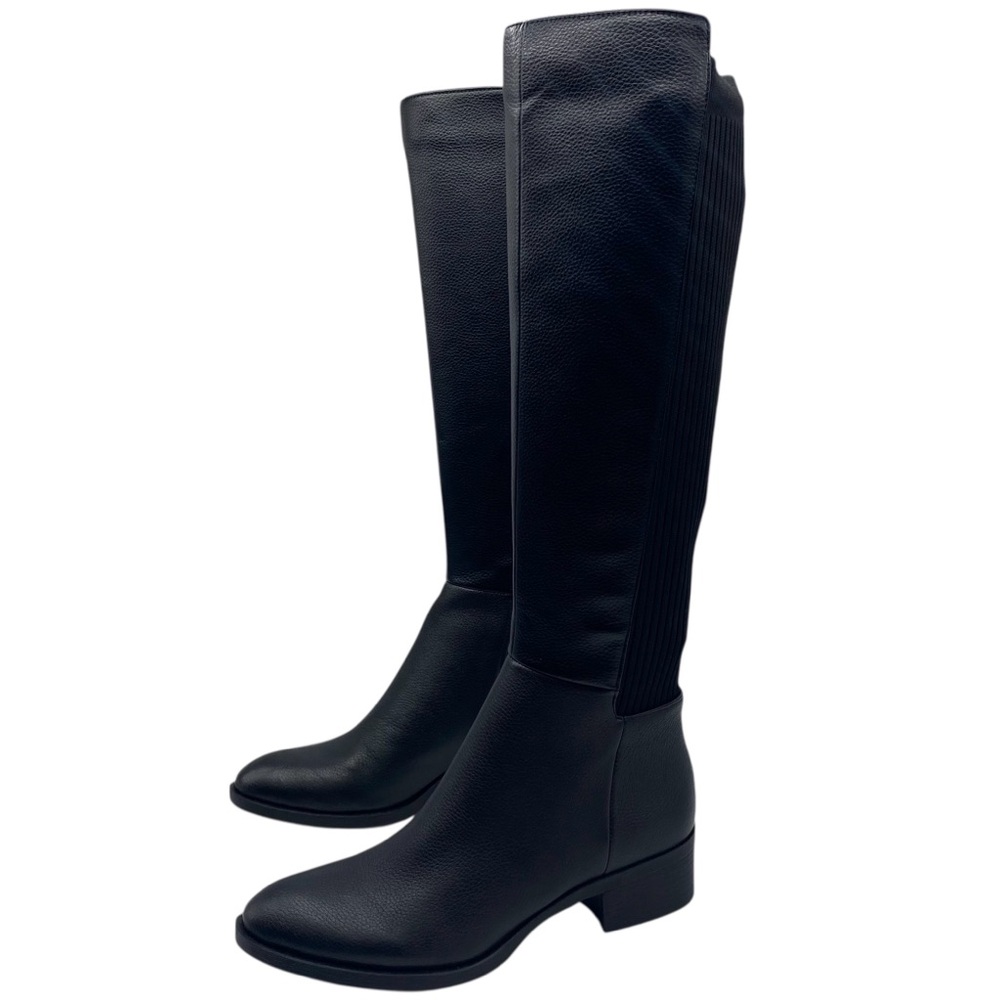Kenneth Cole Womens Shoes Levon Tall Boots Sz 7.5 Black Leather Knee High Heeled